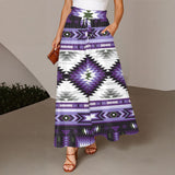 GB-NAT00528-03 Native American Women Ruffled Wide-Leg Pants