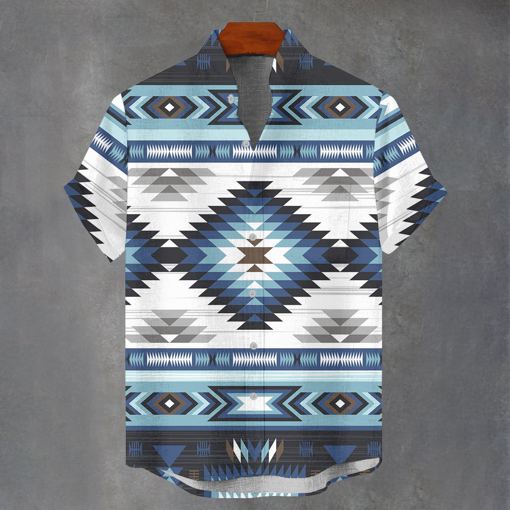 GB-NAT00528 Native American Men Stand Collar Shirt