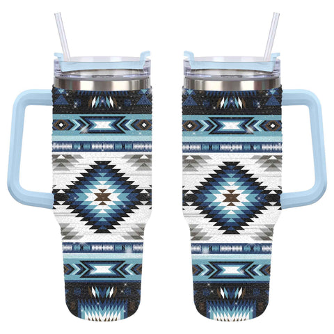 GB-NAT00528 Tribes Pattern Rhinestone Diamond 40oz Tumbler