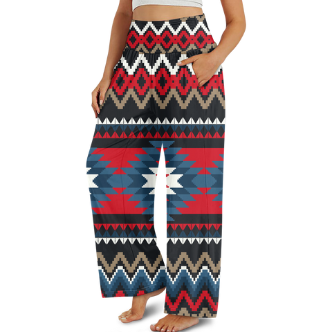 GB-NAT00529 Design Native Native Ameriacan  Women's Wide Leg Pants