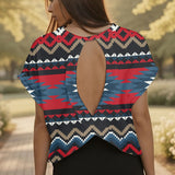 GB-NAT00529 Native American Women Open-Back Crossover Workout Tee