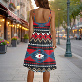 GB-NAT00529 Native American Women Spaghetti Strap Dress
