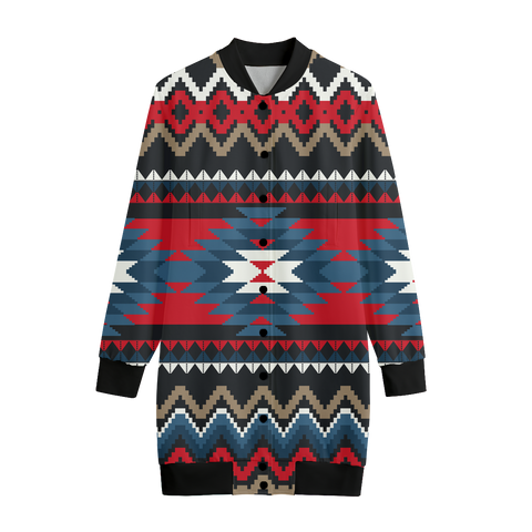 GB-NAT00529 Pattern Native American Women's Long Jerseys