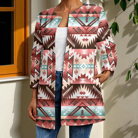 GB-NAT00540 Native American Women Faux Sweater Cardigan