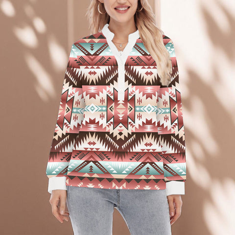 GB-NAT00540 Native American Women Long Sleeve Blouse With Button Closure