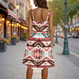 GB-NAT00540 Native American Women Spaghetti Strap Dress