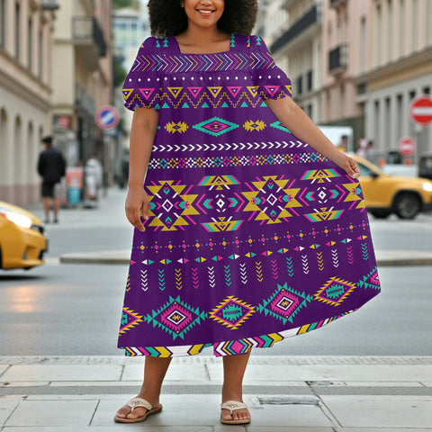 GB-NAT00549-02 Native American Puff Sleeve Straight Skirt