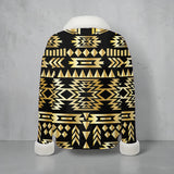 GB-NAT00566 Native American Faux Knit V-Neck Sweater Top with Fur Trim