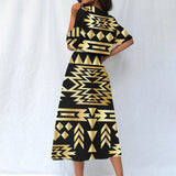 GB-NAT00566 Native American Women's Elastic Waist Dress