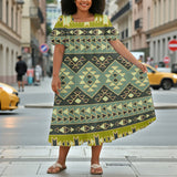 GB-NAT00570 Native American Puff Sleeve Straight Skirt