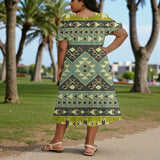 GB-NAT00570 Native American Puff Sleeve Straight Skirt