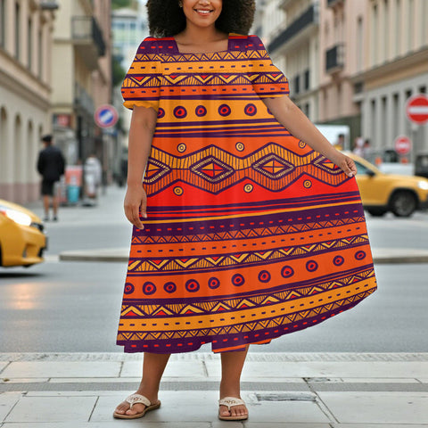 GB-NAT00576 Native American Puff Sleeve Straight Skirt