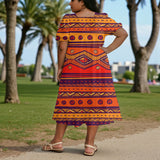 GB-NAT00576 Native American Puff Sleeve Straight Skirt