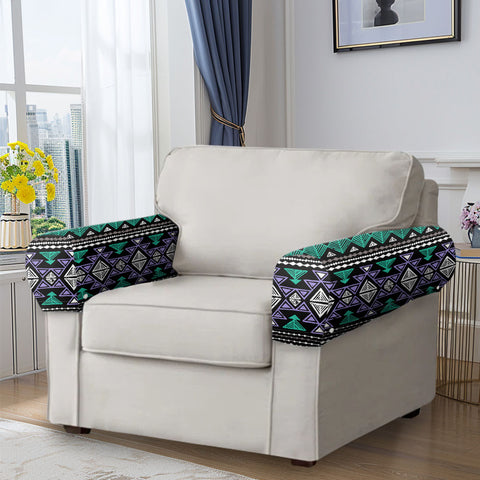 GB-NAT00578 Native American 2PCS Sofa Armrest Covers with Buttons