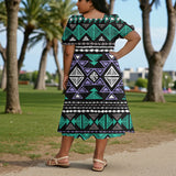 GB-NAT00578 Native American Puff Sleeve Straight Skirt