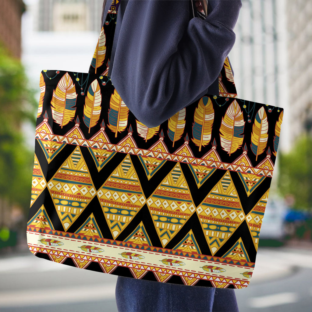 GB-NAT00589 Native American All-over Print Large Tote Bag