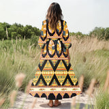 GB-NAT00589 Native American Women Puff Sleeve Maxi Dress
