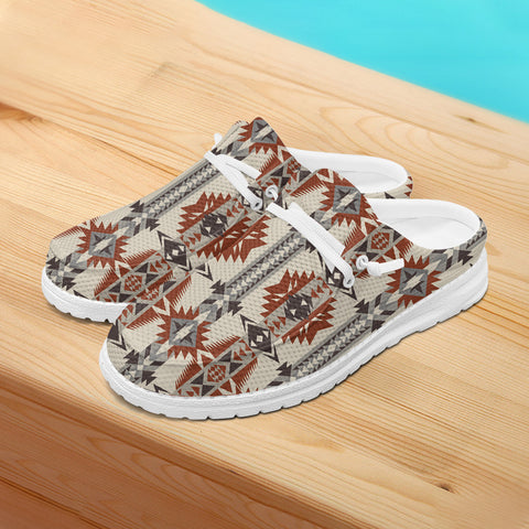 GB-NAT00594 Pattern Native American Mesh Dude Shoes