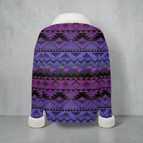 GB-NAT00601-02 Native American Faux Knit V-Neck Sweater Top with Fur Trim