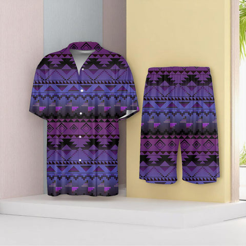 GB-NAT00601-02 Native American Men Imitation Silk Shirt Suit