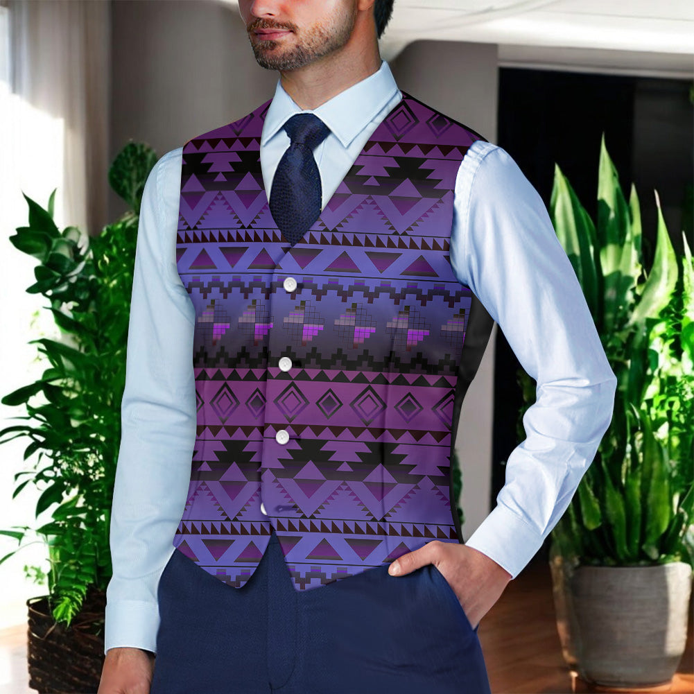 GB-NAT00601-02 Native American Suit Vest Jacket Print One Side Front