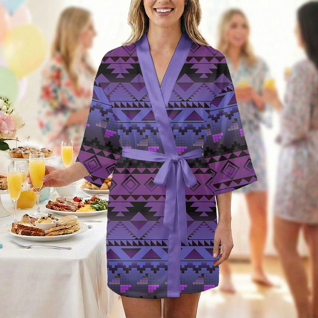 GB-NAT00601-02 Native American Women Satin Wedding Robe