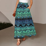 GB-NAT00601 Native American Women Ruffled Wide-Leg Pants