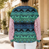 GB-NAT00601 Native American Women Sequin Sleeve Sweatshirt