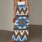 GB-NAT00613 Native American Women Ruffled Wide-Leg Pants