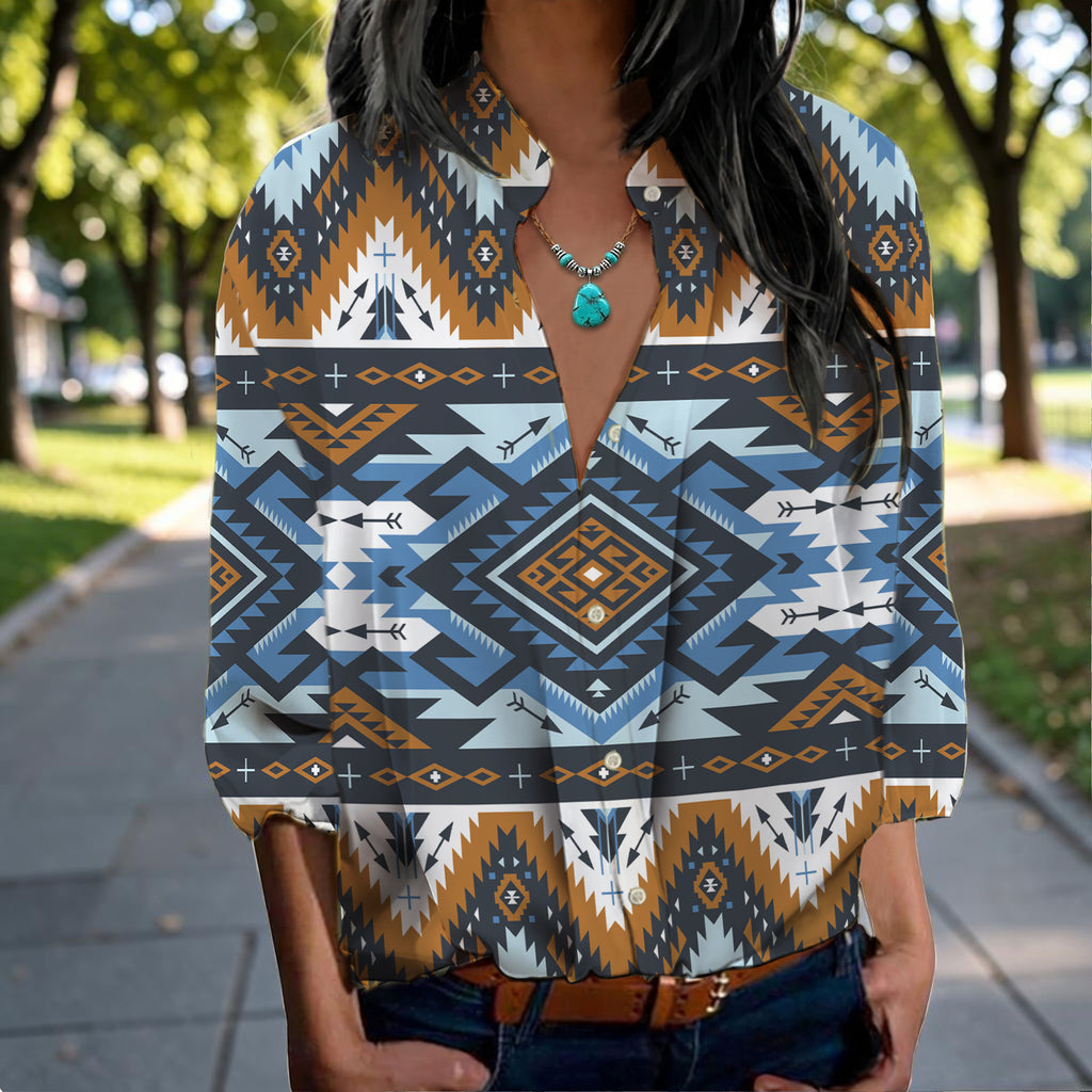 GB-NAT00613 Native American Women's Long-Sleeved Shirt