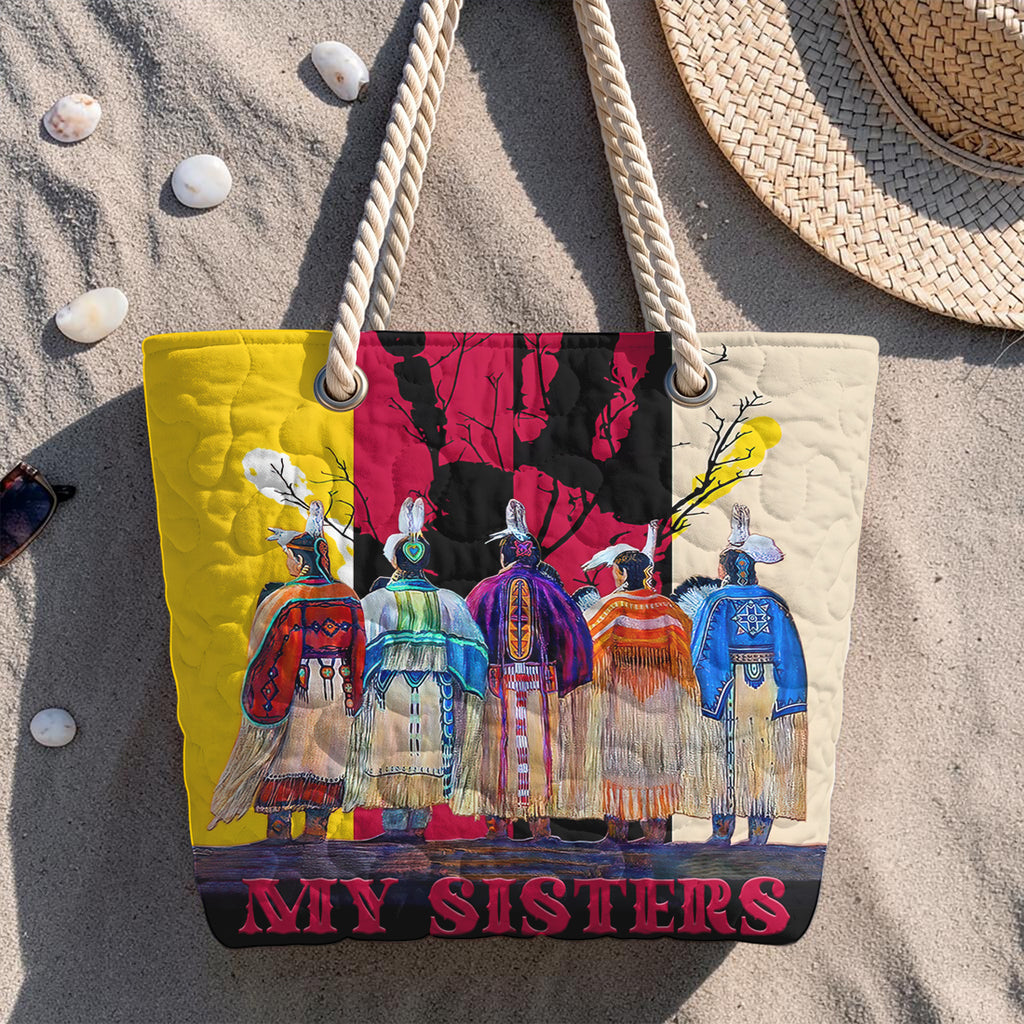 GB-NAT00616-02 Chiefs Native American Quilted Beach Bag