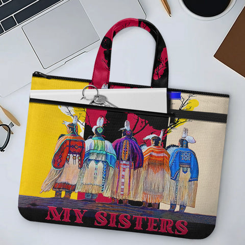 GB-NAT00616-02 Native American Canvas Document Bag