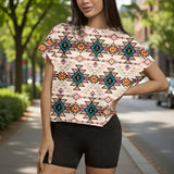 GB-NAT00622 Native American Women Open-Back Crossover Workout Tee