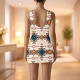 GB-NAT00622 Native American Women Sleeveless Bodysuit Dress