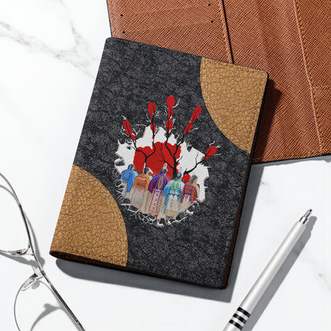 GB-NAT00624-01 Native American Leather Passport Wallet