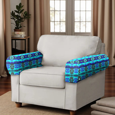 GB-NAT00625 Native American 2PCS Sofa Armrest Covers with Buttons