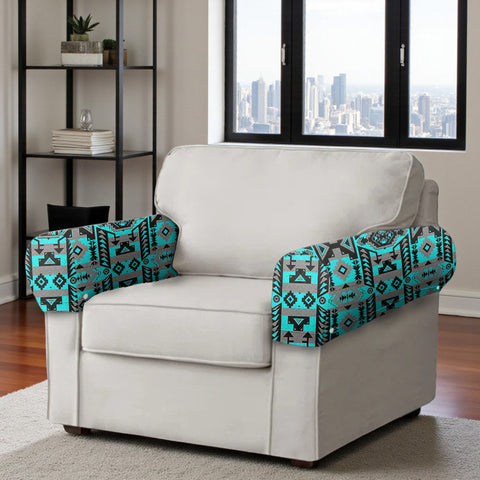 GB-NAT00626 Native American 2PCS Sofa Armrest Covers with Buttons