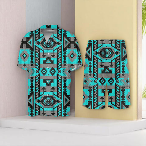 GB-NAT00626 Native American Men Imitation Silk Shirt Suit