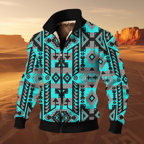 GB-NAT00626 Native American Thick Knit Fleece Jacket