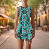 GB-NAT00626 Native American Women Sleeveless Bodysuit Dress