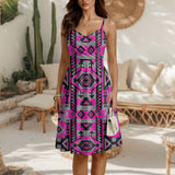 GB-NAT00626v2 Native American Women Spaghetti Strap Dress