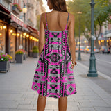 GB-NAT00626v2 Native American Women Spaghetti Strap Dress