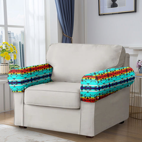 GB-NAT00631 Native American 2PCS Sofa Armrest Covers with Buttons
