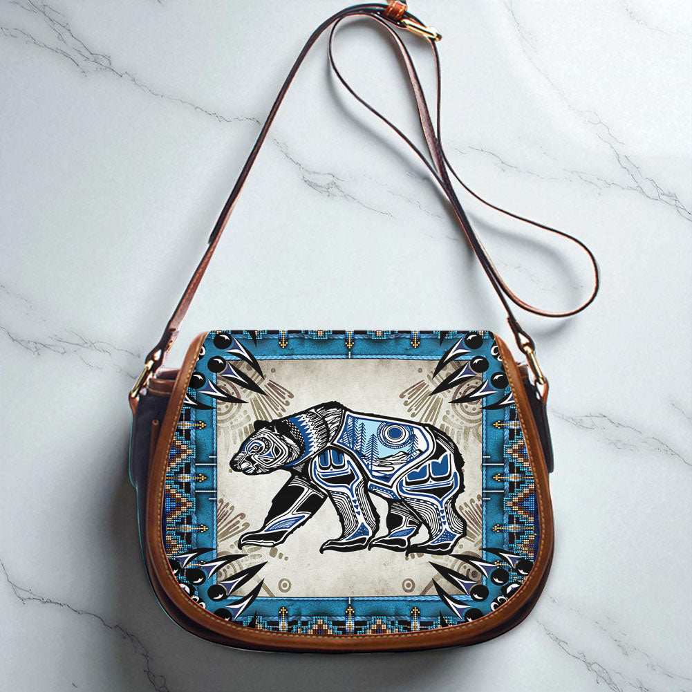 GB-NAT00632 Bear Native American Saddle Bag