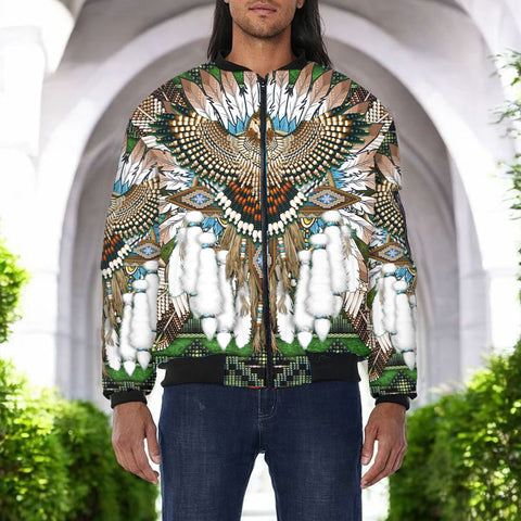 GB-NAT00638 Facol Native American Bomber Jacket With Sleeve Pocket