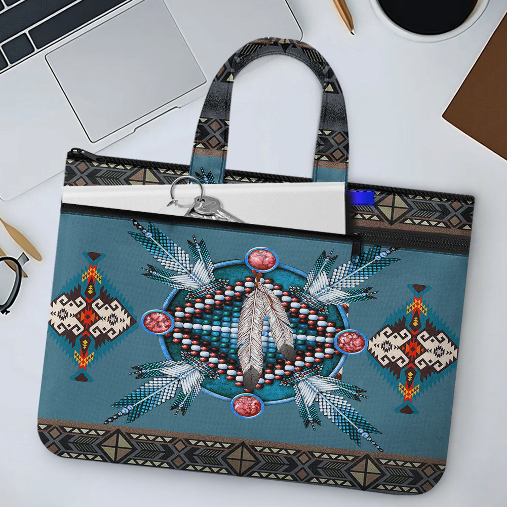 GB-NAT00640-02 Native American Canvas Document Bag