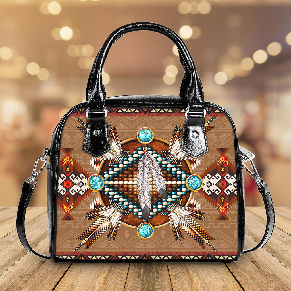 GB-NAT00640 Native American Handbag With Single Shoulder Strap