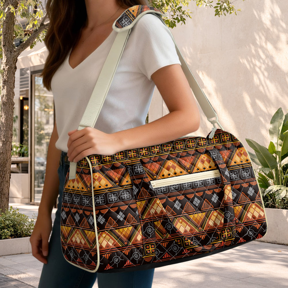 GB-NAT00644 Native American Quilted Travel Bag with Adjustable Strap