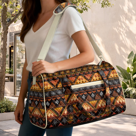 GB-NAT00644 Native American Quilted Travel Bag with Adjustable Strap