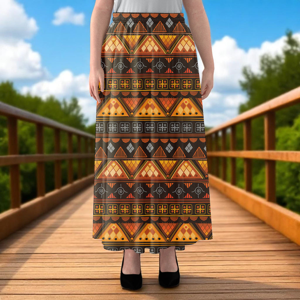 GB-NAT00644 Native American Women Maxi Chiffon Skirts With Lining